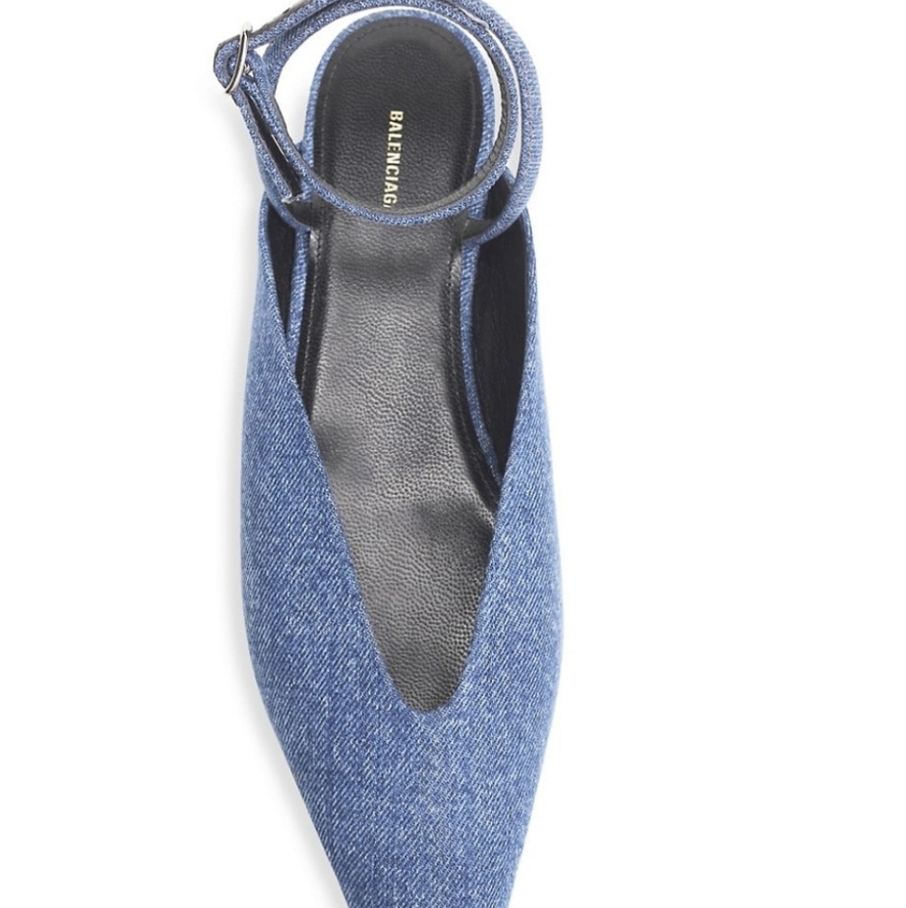 SALE NWT Balenciaga denim flats with original box
